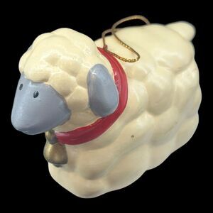 1990 American Greetings A Country Christmas Sheep w/ Dangling Legs Ornament VTG